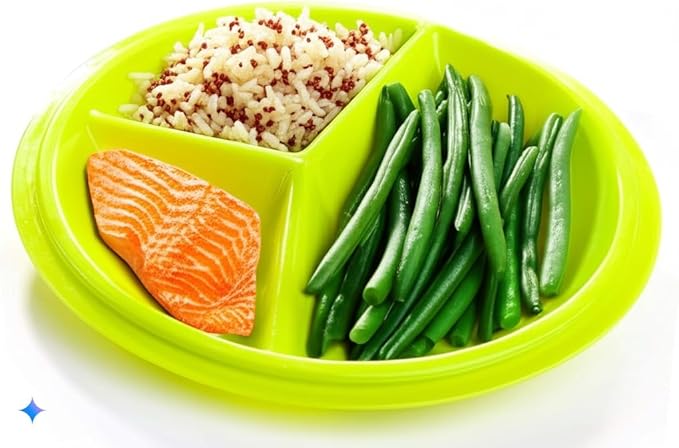 BNYD Portion Control Lunch Container with Lid – Travel Food Storage for Meal Prep, Bento Box Style, Divided Microwave Safe Dish (Set of 1)