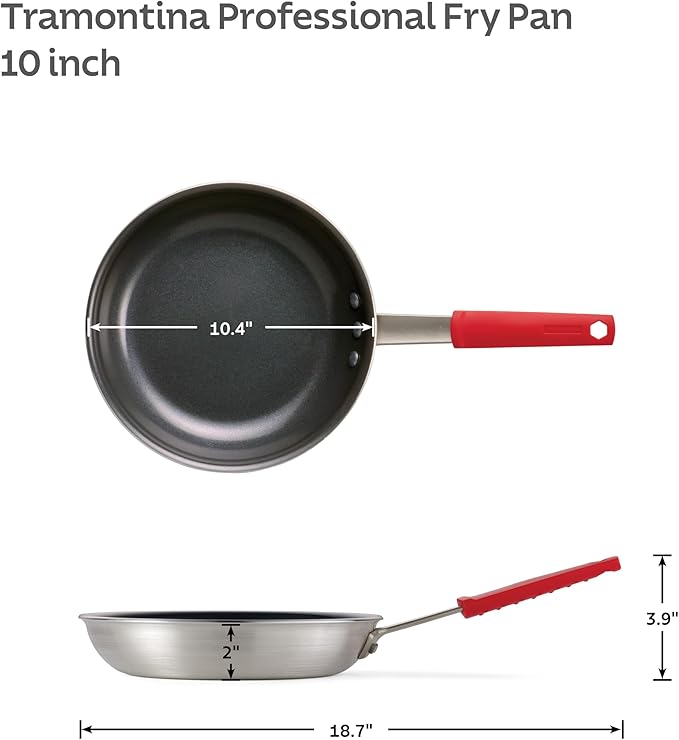 Tramontina Professional 10-Inch Ceramic Non Stick Frying Pan, Heavy-Gauge Aluminum Skillet with Nonstick Coating, Dishwasher and Oven Safe, Black