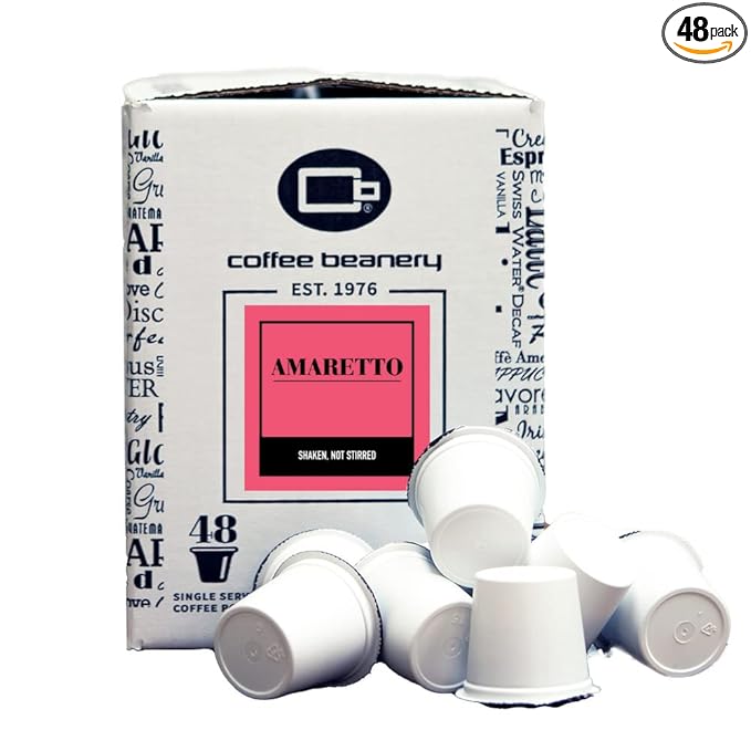 Amaretto Coffee Pods by Coffee Beanery | 48ct Bulk Medium Roast Arbica Coffee