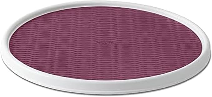 Copco Non-Skid Pantry Cabinet Lazy Susan Turntable, 18-Inch, White/Purple
