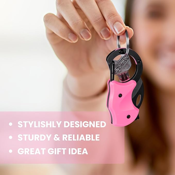 Pink Keychain Knife Stocking Stuffers Gifts for Mom, Cute Box Cutter Small Pocket Knife Gadgets, EDC Knives Tool with 1.34 inch Sharp Blade for Everyday Carry, Womens Christmas Gift for Her