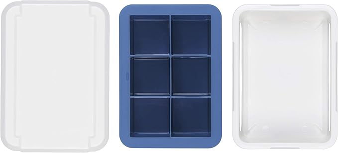 OXO Good Grips Covered Ice Cube Tray (Large Cube), Dark Blue