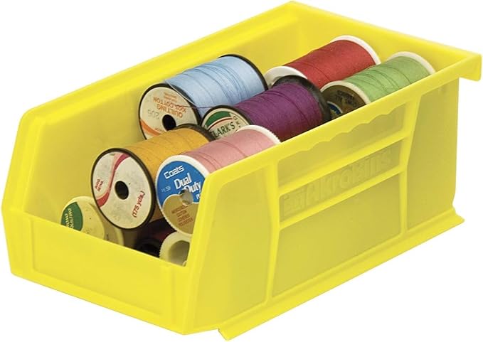 Akro-Mils 30220 AkroBins Plastic Storage Bins, Space-Saving Stackable Bins for Garage, Pantry, Craft Organization, 7-Inch x 4-Inch x 3-Inch, Green, 24-Pack