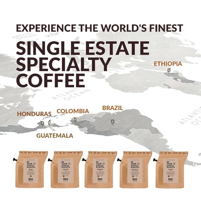 Christmas Coffee Gifts for Men & Women - 5 of the World's Finest Single Estate Specialty Coffees in Sampler Box for Coffee Lovers | Perfect Secret Santa Gift Set Idea with Unique Coffeebrewers