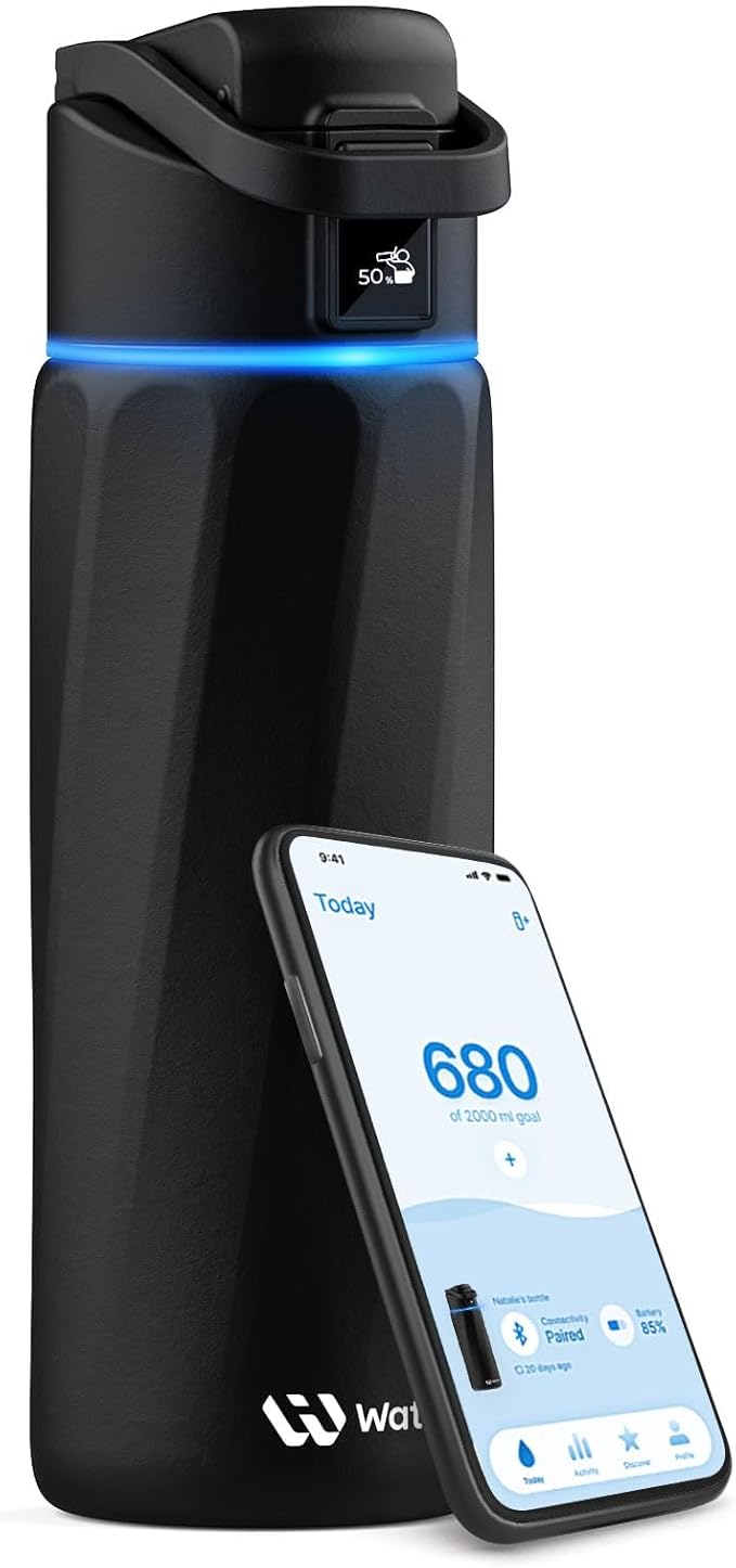 Boost Smart Water Bottle that Reminds You to Drink, 24oz BPA-Free Stainless Steel Vacuum Insulated Bottle, Wide Mouth Water Tracker Bottle with APP, Ideal Gift for Christmas, Thanksgiving Day
