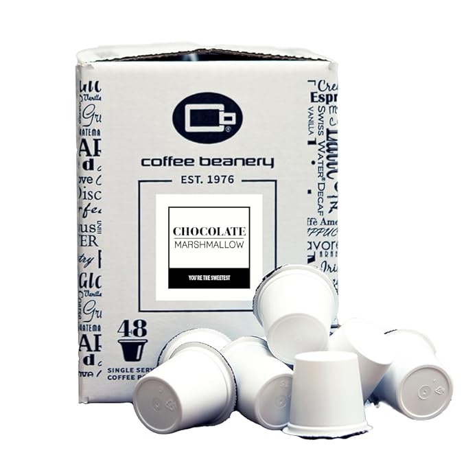 Coffee Beanery Chocolate Marshmallow Pods | 48ct Bulk Flavored Medium Roast | 100% Specialty Arabica | Gourmet Coffee