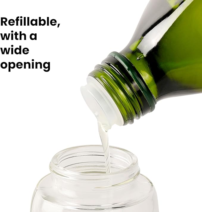 Mistifi Glass Oil Sprayer/Mister 5.1 fl oz (150ml), For Cooking Oil, Olive Oil, Soy Sauce, Vinegar, Non-Aerosol Refillable Dispenser, Spray Bottle (FS637 NaturalFood)