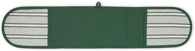 DII Double Strip Chef Kitchen Cooking & Baking Collection, Double Oven Mitt, 35x7.5, Dark Green