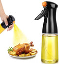 Oil Sprayer for Cooking, Upgraded Olive Sprayer Bottle, Air Fryer Accessories, Mister Vinegar Spritzer, Kitchen Gadgets for Salad, BBQ, Roasting (7oz/200ml, Black)