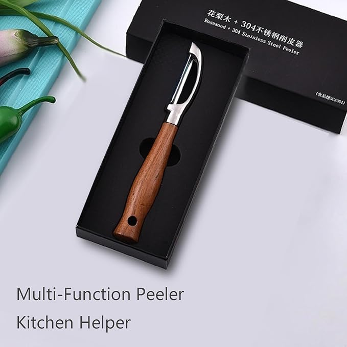 Professional Potato Peeler,Vegetable Peeler Stainless Steel,Carrot Peelers For Kitchen There Are Sharp Swivel Blades And Natural Anti Slip Wooden Handle,For Fruit And Vegetable Peeler
