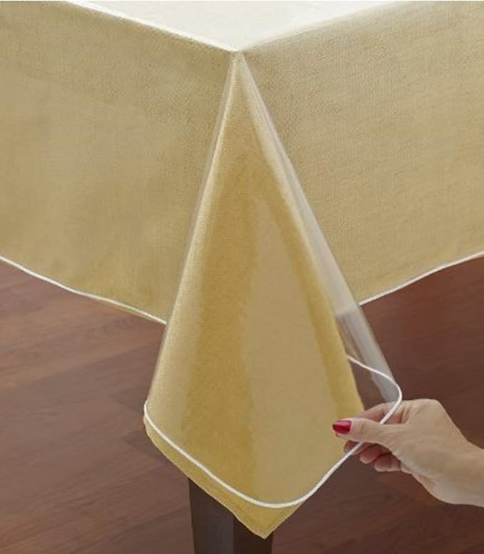 Home Bargains Plus Hotel Quality Crystal Clear Vinyl Tablecloth Protector, 6 Gauge Heavy Duty Thick Vinyl Super Clear Tablecloth Cover, 60" x 120" Oblong/Rectangular