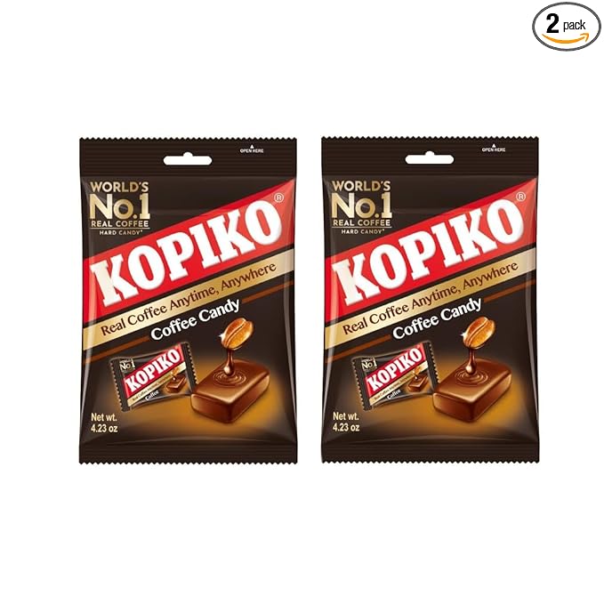 Kopiko Coffee Candy – Bold-Tasty Hard Candy from Indonesia with Real Coffee Extract – A Satisfying Boost for On-the-Go Energy (2-Pack 4.23 oz Each)