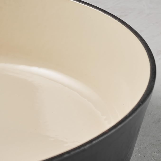 Tramontina Bestow Enameled Cast Iron Braiser Pan with Lid, 4-quart, Smoke with Gold Knob