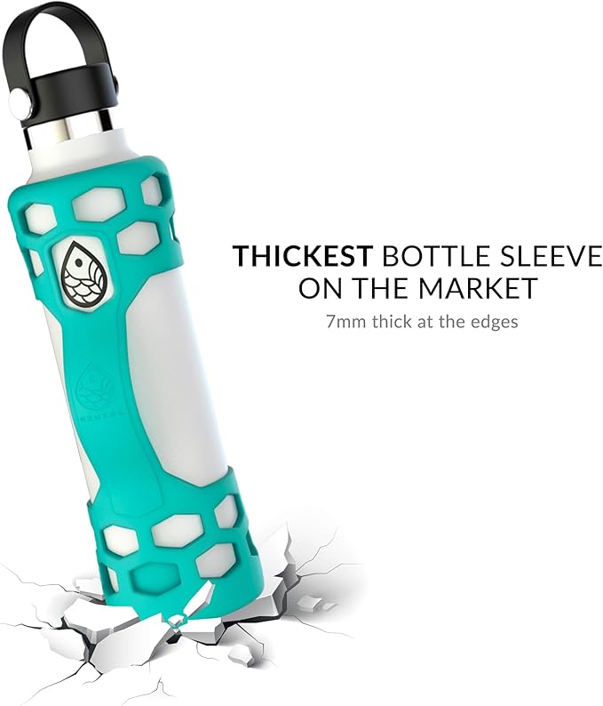 REUZBL Silicone Boot Sleeve Protector with Handle – Compatible with Hydro Flask 40oz, 32oz, 24oz, 21oz – Protective Bottle Bumper for Stainless Steel Water Bottles