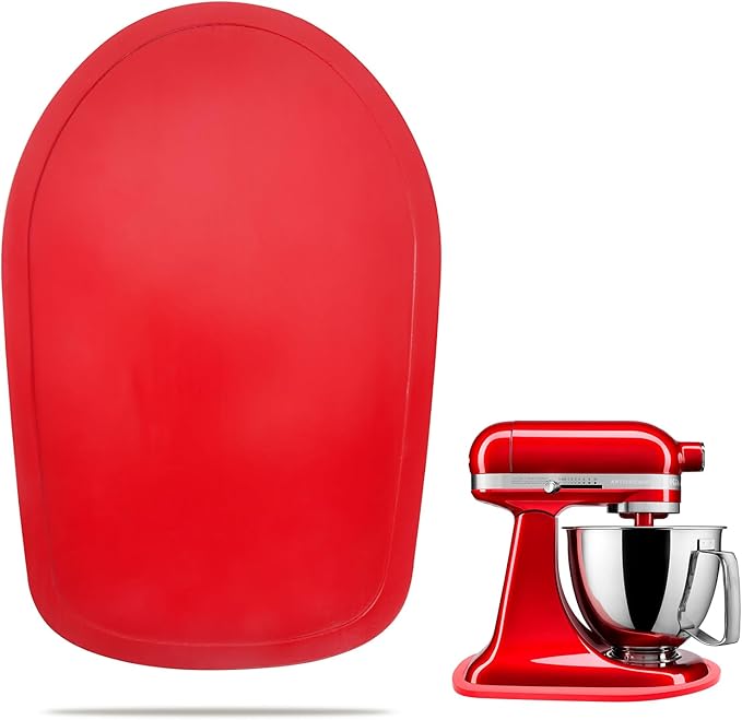Mixer Slider Compatible with Kitchen aid Bowl Lift 4 .5-5 Qt Stand Mixer Pine Wood - Kitchen Countertop Storage Mover Sliding Caddy for Kitchen Aid 4 .5-5 Qt Mixer (4 .5-5 Qt -Red)