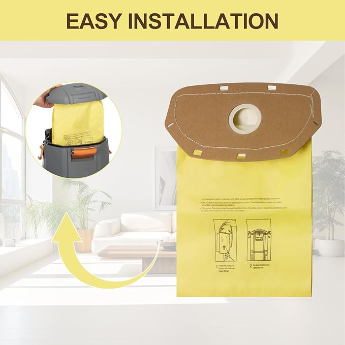 AH10232 Type CB1A Allergen Filtration Backpack Vacuum Bag Fit for Hoover Backpack Vacuum CH34006, CH93600, and CH93619 (10 Pack)