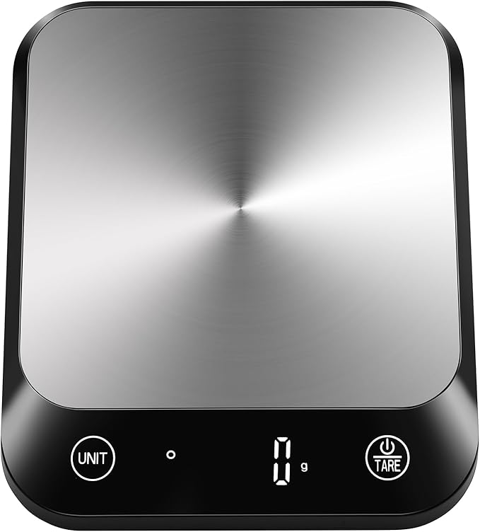 Vitafit 22lb Digital Food Kitchen Scale, High Accuracy Assured by Weighing Professional Factory Since 2001, Weight Loss, Baking and Cooking, LED Display, Batteries Included, Black