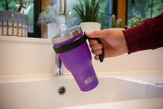 Beast 30 oz Tumbler Stainless Steel Vacuum Insulated Coffee Ice Cup Double Wall Travel Flask (Purple)