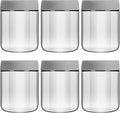 EONJOE 6-Pack 16oz Glass Jars with Lids for Food Storage Meal Prep Airtight