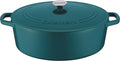 Cuisinart Chef's Classic Enameled Cast Iron Oval Covered Casserole (Teal, 7- Quart)