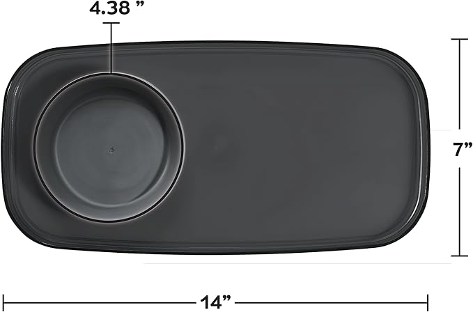madesmart dipware Small Serving Plate, Collapsible & Removable Dip Bowl for Salsa, Queso, Sald, Olives, Premium Dishwasher & Microwave Safe, Multipurpose Plate & Bowl, Midnight