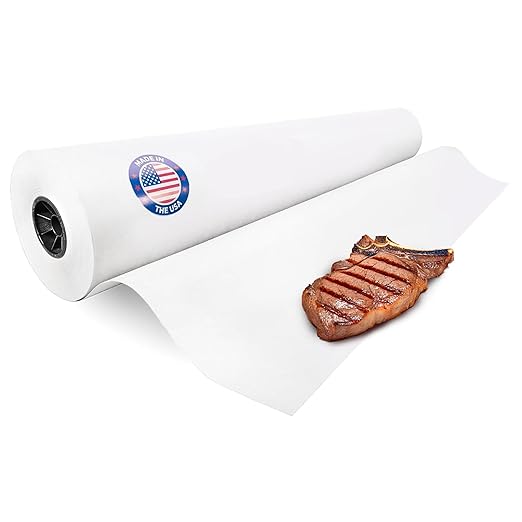 White Butcher Paper Roll 48" x 8640" (720 feet) - USA-Made Natural Food-Grade Paper for Cooking Meat and Fish - Unwaxed Material for Smoker, BBQ & Grilling by IDL Packaging