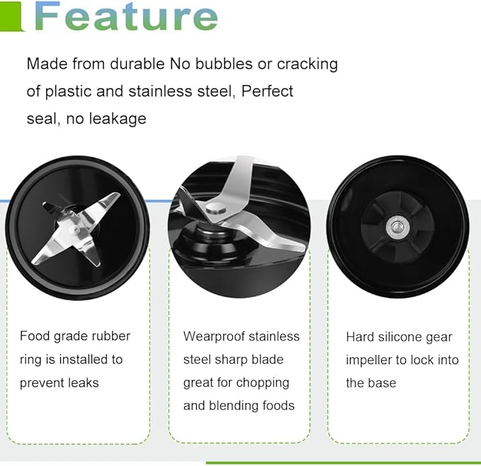Replacement Cross Blade + 16oz Cup Set for Magic Bullet, Replacement Parts compatible with 250 W Magic Bullet MB1001 Blender
