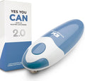 Kitchen Mama Auto 2.0 Electric Can Opener: Blade Opens Almost Any Can Pop or Soda Can - Automatic, Hands Free, Safe, Smooth Edge, Lid Remover, Battery Operated, Cordless, YES YOU CAN (Morandi Blue)