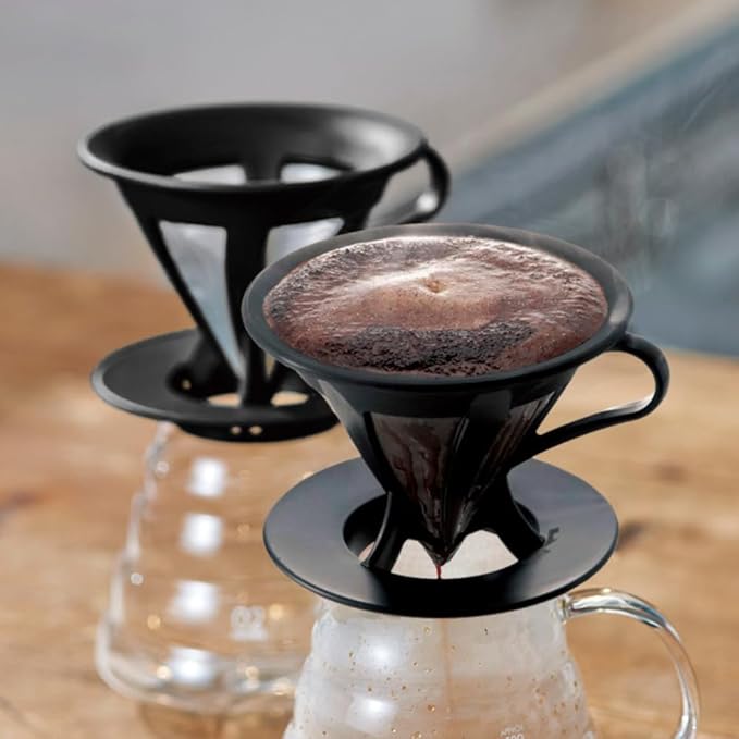 Hario "Cafeor" Mesh Coffee Dripper, Size 02, Black