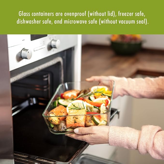 ZWILLING Fresh & Save 2-Piece Small Glass Vacuum Sealer Food Storage Containers with Airtight Lids