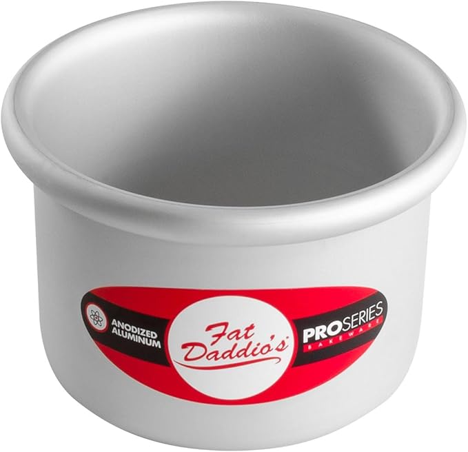 Fat Daddio's PRD-43CASE Anodized Aluminum Round Cake Pan, 4 x 3 inch, Set of 6