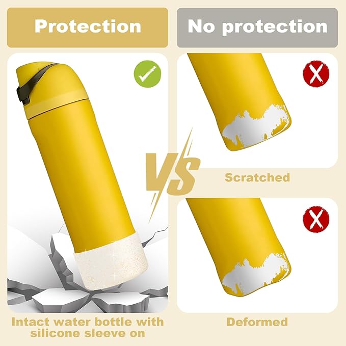 2 PCS Glitter Silicone Boot for Owala Water Bottle, Anti-Slip Protective Sleeve for FreeSip/Twist/Flip Stainless Steel Water Bottles Accessories