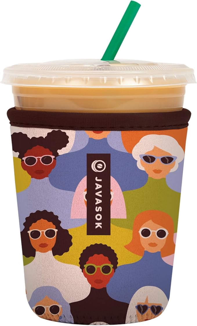 Sok It JavaSok Iced Coffee & Cold Soda Insulated Neoprene Cup Sleeve (Femme Force, Small: 16-20oz)