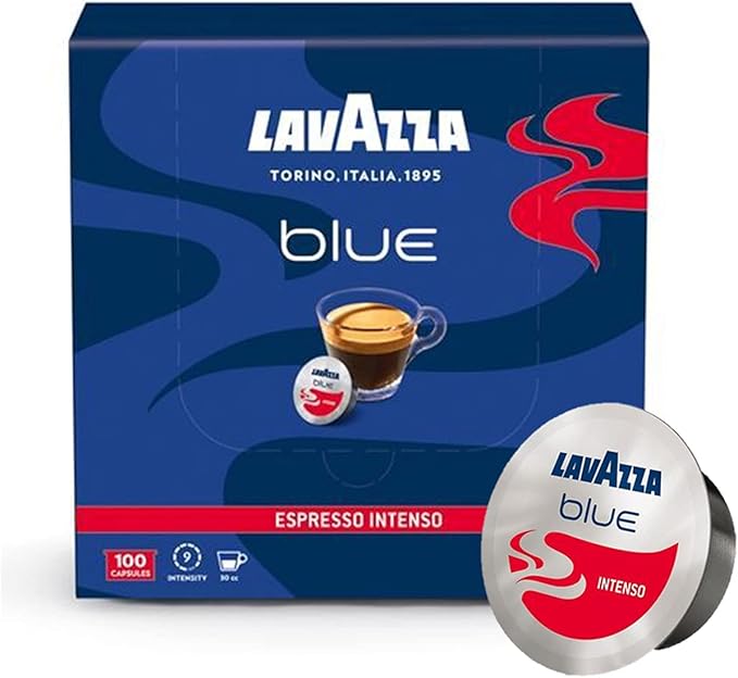 Lavazza BLUE Capsules, Espresso Intenso Coffee Blend, Dark Roast - Pack of 200 (2 Boxes of 100 capsules) (200 Capsules)