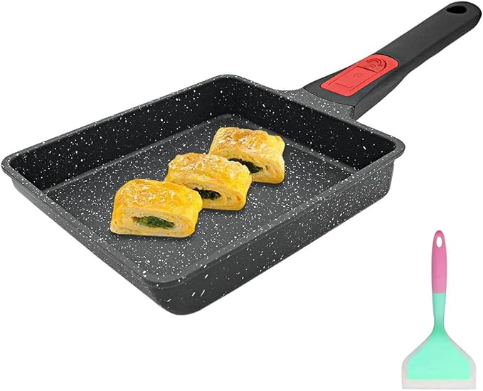 Nonstick Tamagoyaki Pan, Japanese Egg Omelette Pan Nonstick, Square Frying Pan with Detachable Handle, PFAS & PFOA-Free, Oven Safe