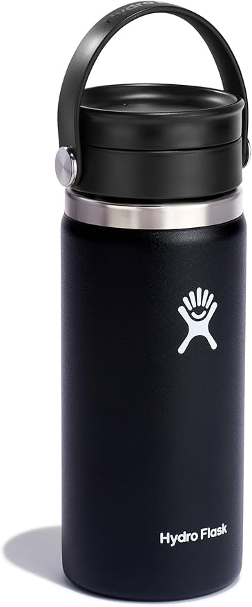 Hydro Flask Flex Sip Coffee Tumbler – Insulated Stainless Steel, Non Spill, Leak Proof Travel Coffee Cup 16 Oz Black