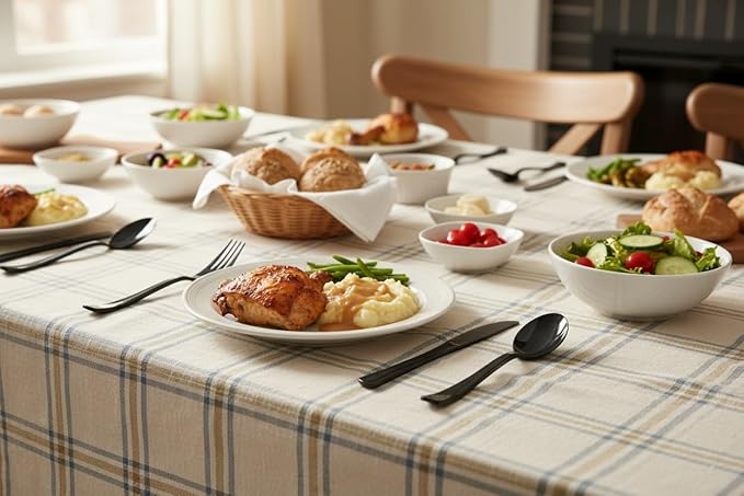 300 Pieces Of Black Plastic Silverware,Heavy Duty, 100 Forks, 100 Spoons, 100 Knives, Heat-Resistant and BPA-free Disposable Silverware,Party Supplies, High-end Utensils