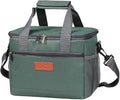 iknoe Insulated Lunch Bag, Foldable 8.5L Cooler Bag for Men & Women, Leakproof Thermal Design, Great for Office, Picnic, Travel, Lunch Box, Grayish green