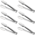 Serving Tongs, Stainless Steel Kitchen Cooking Food Buffet Salad Appetizer Tong 6 Pack 9 Inch