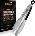 Small Tongs For Cooking, Mini 7 inch Kitchen Tongs -Heat Resistant 600 Degrees Stainless Steel and Non-Slip handle - Perfect for Cooking, Salad, Pasta, Steaks, Vegetables,Dishwasher safe