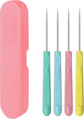 4Pcs 5.2 Inches Sugar Stir Needle, Cookie Scribe Needles Cake Decorating Needle Tool Cookie Decoration Supplies for Baking Lovers（Pink)