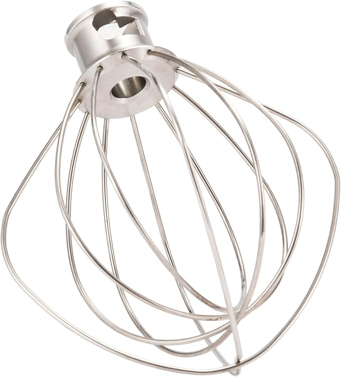 K45WW Stainless Steel Wire Whip for KitchenAid Artisan Series Tilt-Head Mixer 5 Quart Bowl, 6 Wire Whisk Fits for Artisan Mixer, Heavy Duty, Dishwasher Safe, Balloon Whisk