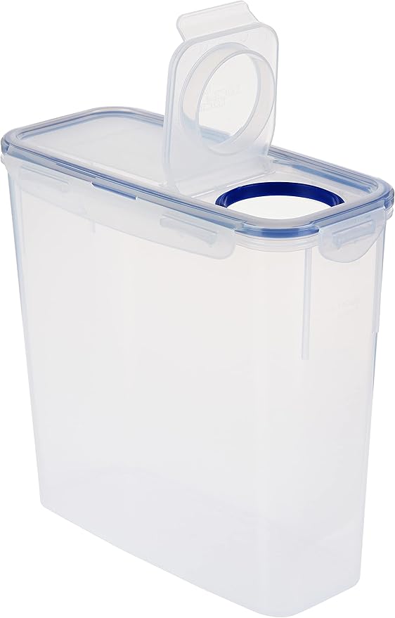 LOCK & LOCK Easy Essentials Food Storage Bin Set for Pasta, Flour, Sugar/Airtight Container Lids/BPA-Free/Dishwasher Safe, 8 Piece - Clear