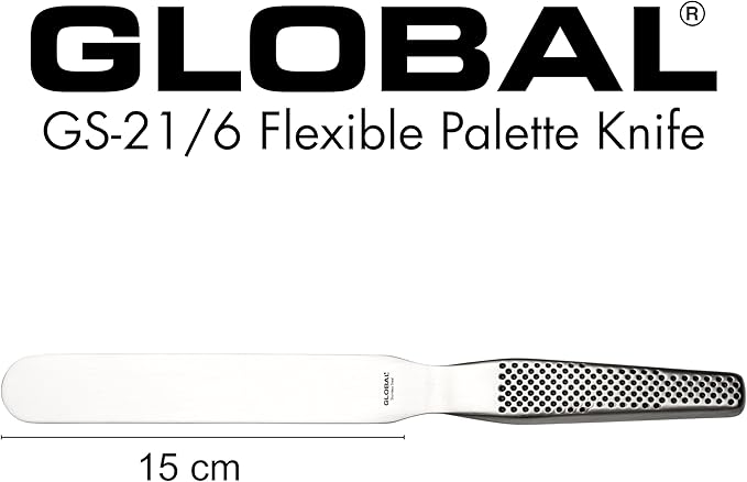 Global 6 inch Straight Spatula, Stainless Steel, GS-21/6