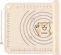 Silicone Pastry Mat 32"*24" Extra Thick Non Stick Baking Mat Food Grade Silicone Dough Rolling Mat with Edge Heightening Large Cartoon Beige