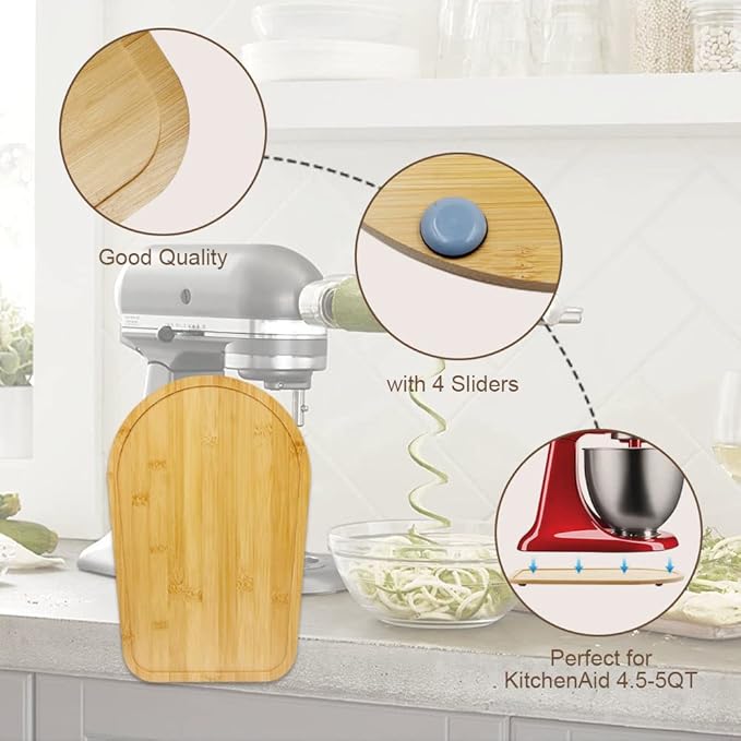 Compatible with Kitchen aid 4.5-5 Qt Bamboo Mixer Slider - Appliance Slider for Tilt Head Kitchen aid Stand Mixer Artisan, Countertop Storage Mover Sliding Tray Accessories Attachments