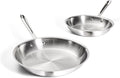 All-Clad D3 3-Ply Stainless Steel Fry Pan Set, 10,12 Inch, Induction Oven and Broiler Safe to 600F, Frying Pans, Durable Kitchen Cooking Skillets, Professional Induction Cookware, Stainless Steel