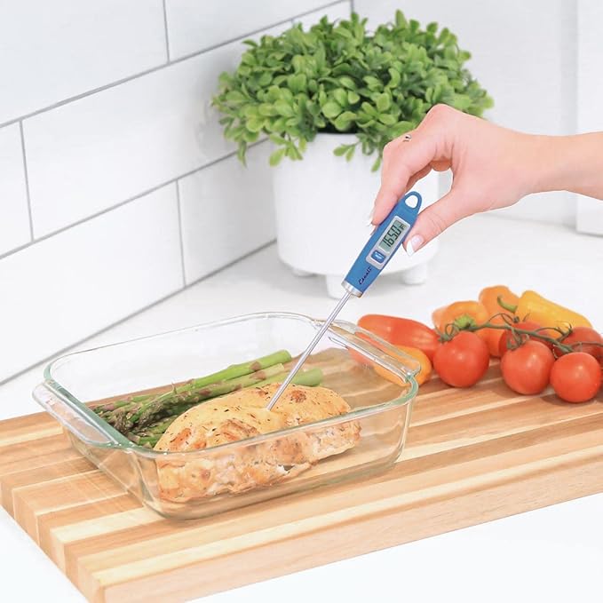 Escali DH1 Gourmet Digital Meat Thermometer with Extra Long Probe, NSF Certified, Blue