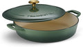 Tramontina Bestow Enameled Cast Iron Braiser Pan with Lid, 4-quart, Cactus with Gold Knob