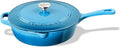 Cuisinart 12-Inch Cast Iron Chicken Fryer with Lid, 4.5 Quart Capacity, Porcelain Enameled Interior, Oven Safe, Induction Compatible, Blue Gradient